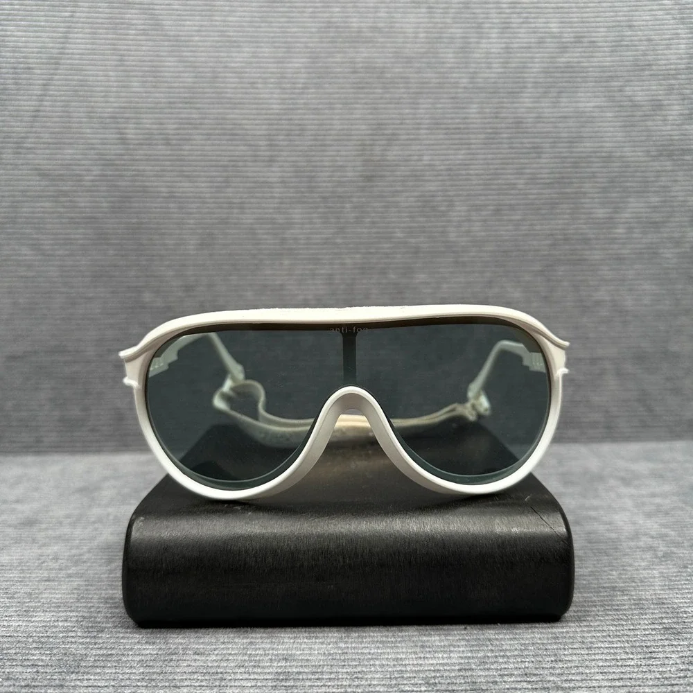 Vintage Uvex Sportstyle Shield Sunglasses White W Germany No 5347 Anti-Fog Case